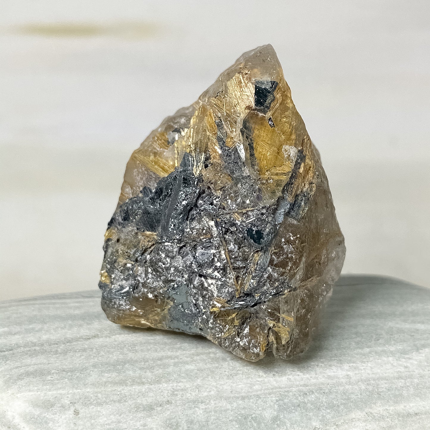 27 X 32 X 17MM GOLD RUTILATED RAW TUMBLE