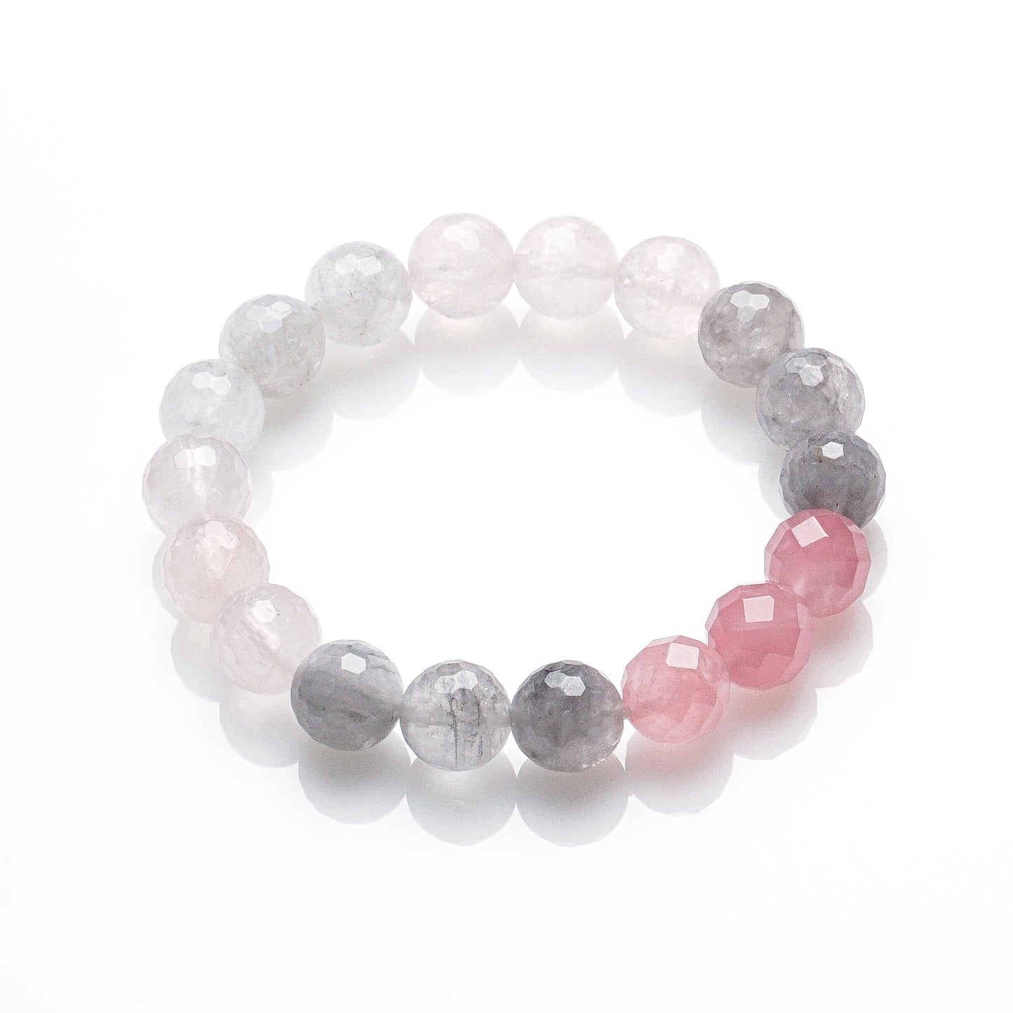 ROSE QUARTZ AND SMOKEY QUARTZ LOVE ME BRACELET