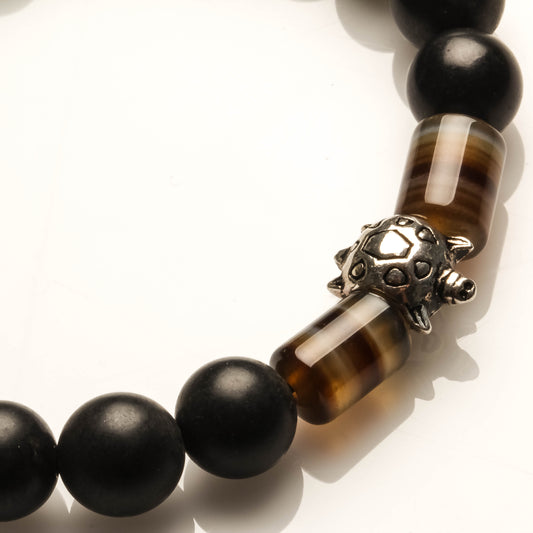 10MM BIAN STONE WITH 925 SILVER TORTOISE BRACELET