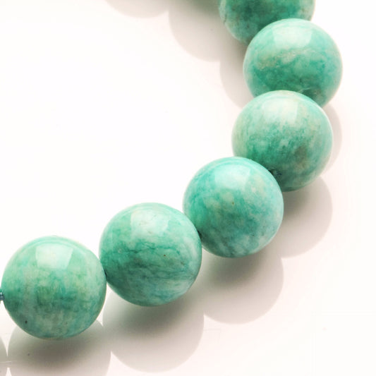 12MM AMAZONITE ROUND BEADS CRYSTAL BRACELET