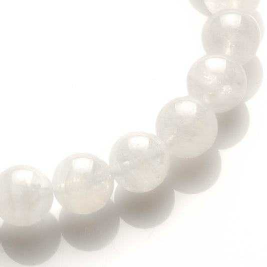 8MM WHITE RAINBOW MOONSTONE CRYSTAL BEADS BRACLET