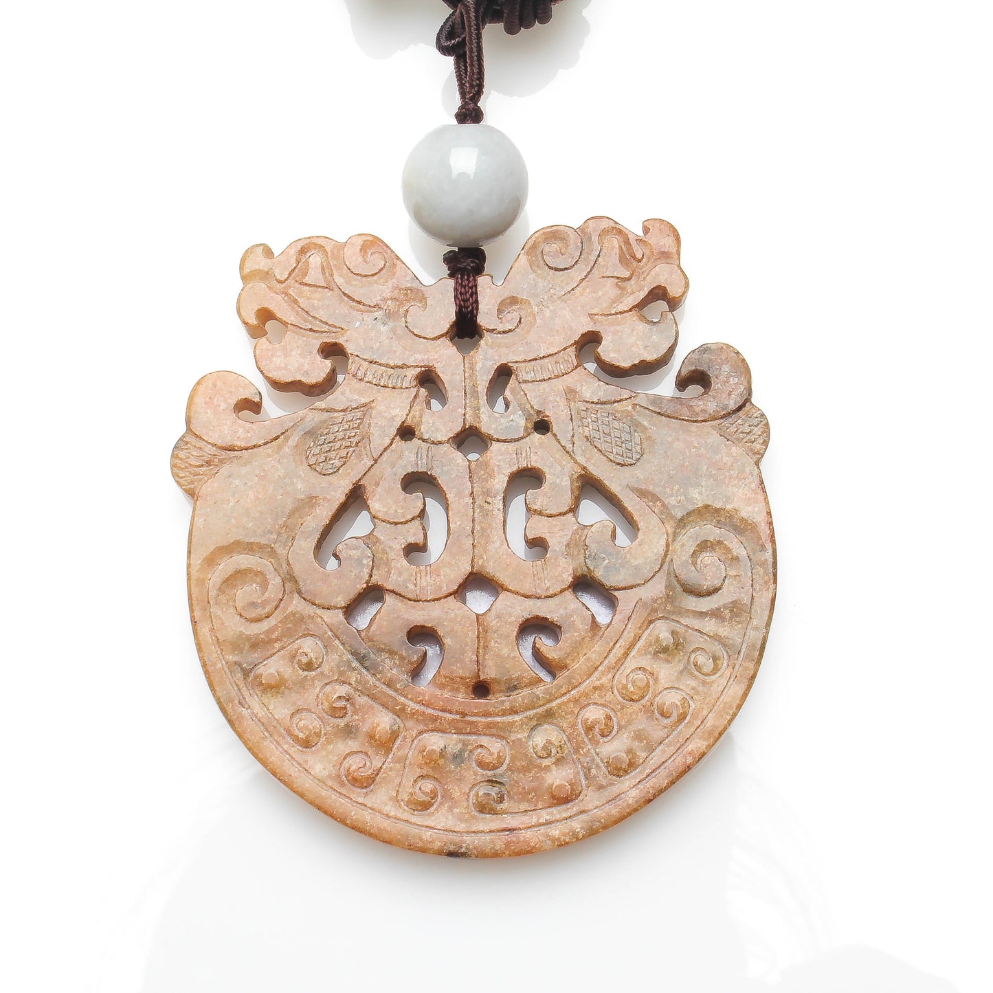 65MM YELLOW JADE DOUBLE PIYAO LONG TASSEL CHARM