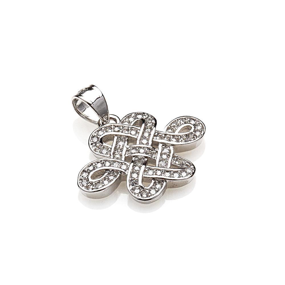 925 SILVER MYSTIC KNOT WITH CUBIC ZIRCONIA PENDANT