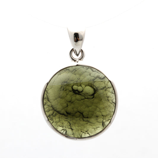 STAR OF DAVID MOLDAVITE WITH 925 SILVER PENDANT