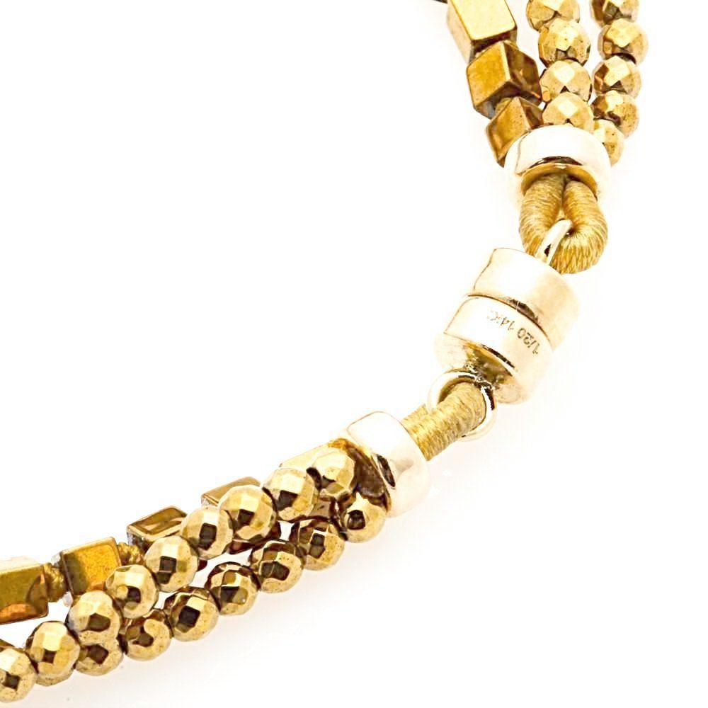 FACETED HEMATITE WITH 14K GOLD FILL CLASP BRACELET