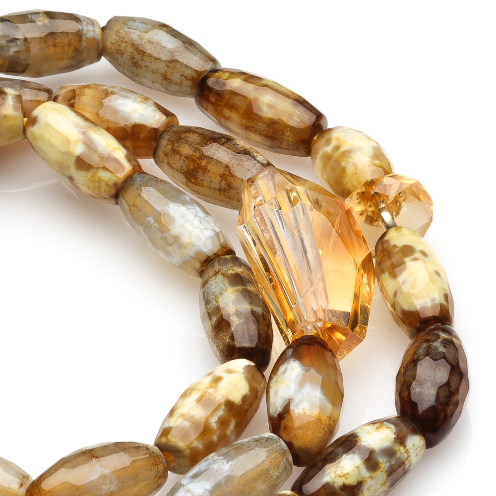 YELLOW AGATE, CITRINE BEADS BRACELET CUM NECKLACE