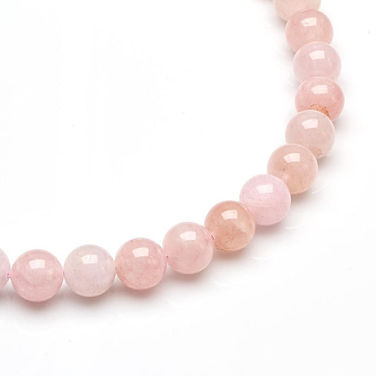 12MM MORGANITE NECKLACE WITH 14K MAGNETIC CLASP
