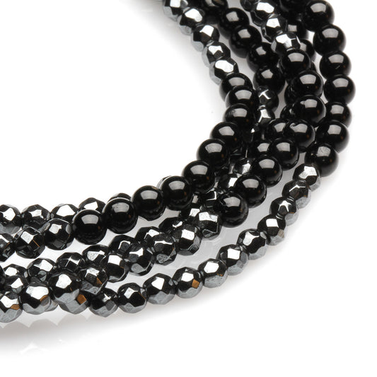 HEMATITE, BLACK TOURMALINE MULTI STRANDS BRACELET