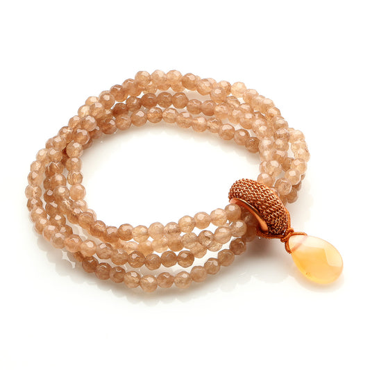 BROWN AGATE AND CARNELIAN BRACELET FOR WOMEN