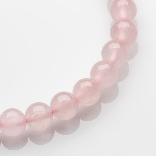 6MM ROSE QUARTZ PLAIN ROUND BEADS CRYSTAL BRACELET