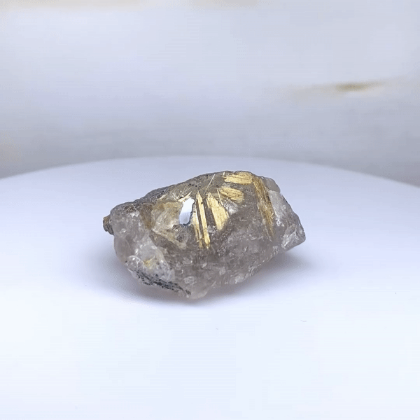 22 X 36 X 17MM GOLD RUTILATED RAW TUMBLE