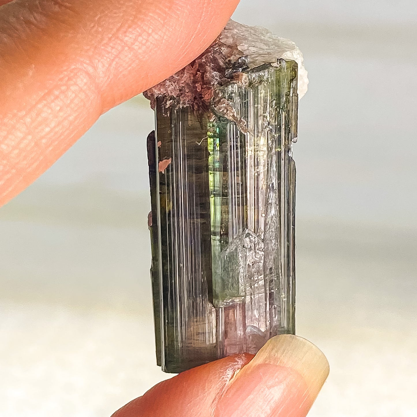 14 X 45 MM WATERMELON TOURMALINE WAND SPECIMEN