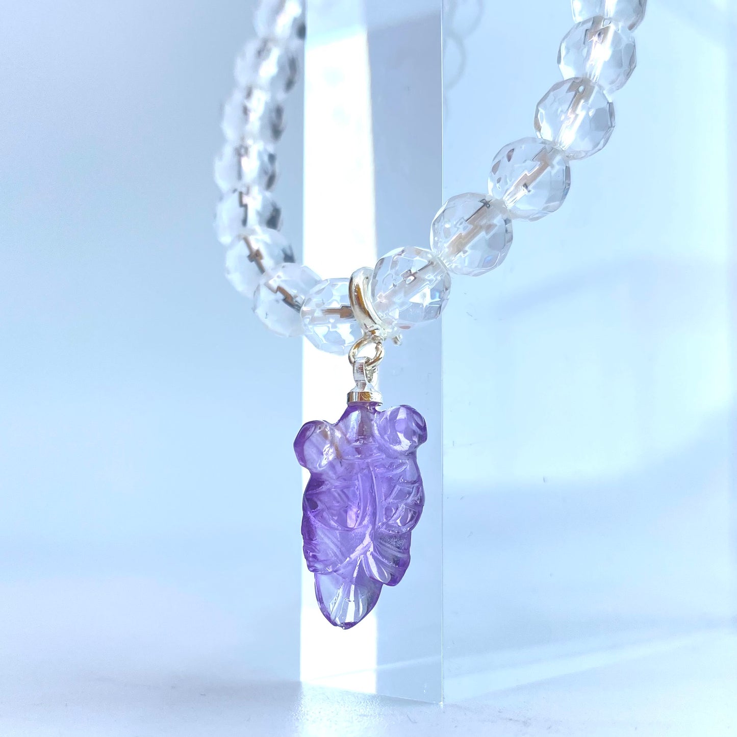 12MM X 8MM AMETHYST GOLDFISH CRYSTAL CHARM
