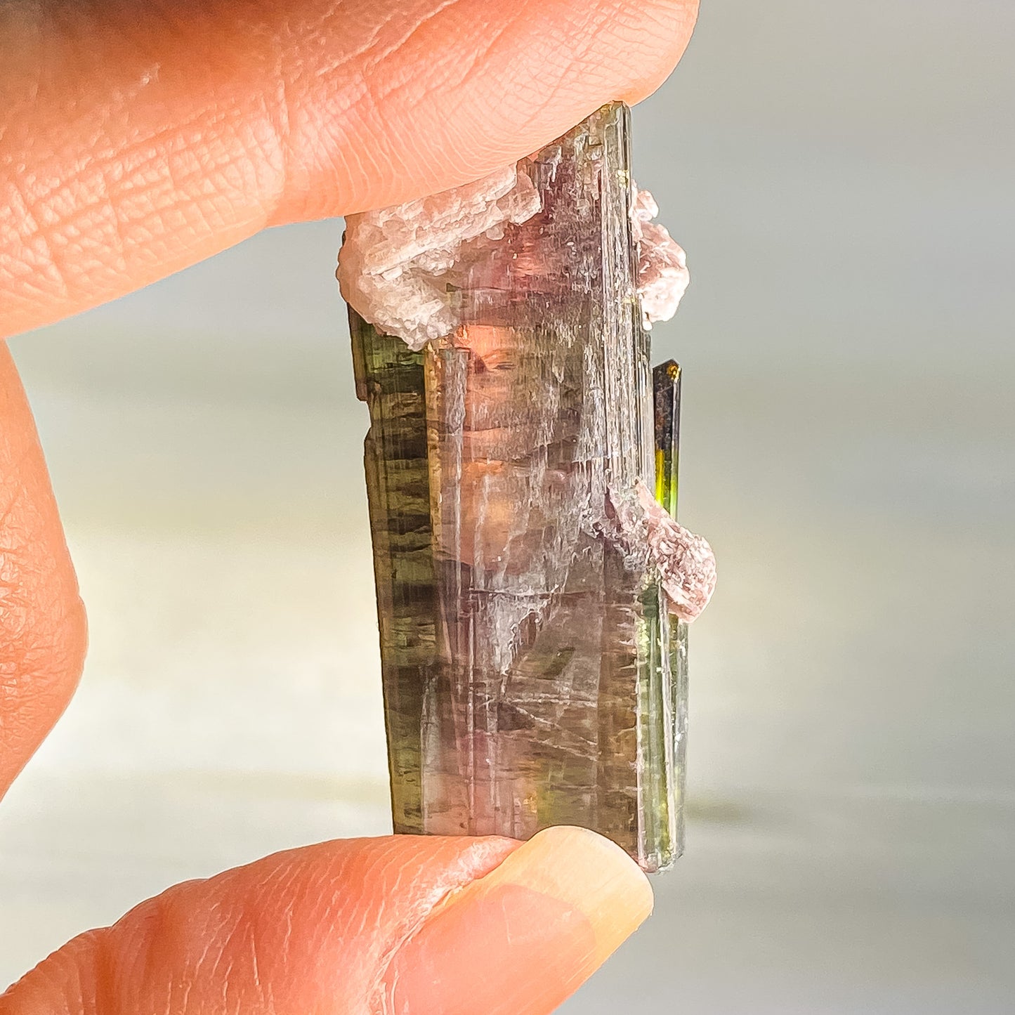 14 X 45 MM WATERMELON TOURMALINE WAND SPECIMEN