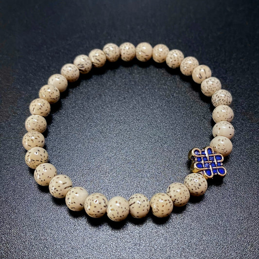 6MM BODHI SEED, ENAMEL COATED MYSTIC KNOT BRACELET