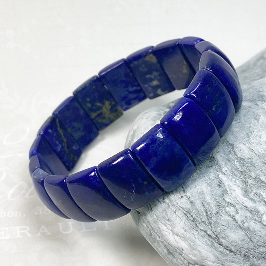 17 x 11 MM RECTANGLE LAPIS LAZULI ELASTIC BANGLE
