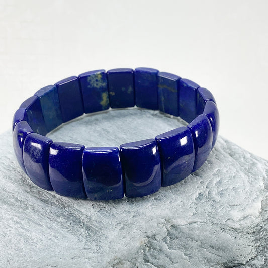 17 x 11 MM RECTANGLE LAPIS LAZULI ELASTIC BANGLE