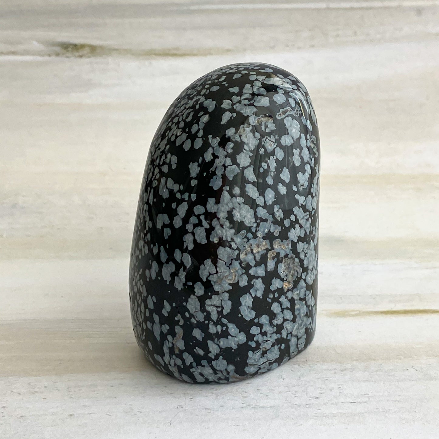 46 X 69 X 38 MM SNOWFLAKE OBSIDIAN HANDHELD TUMBLE