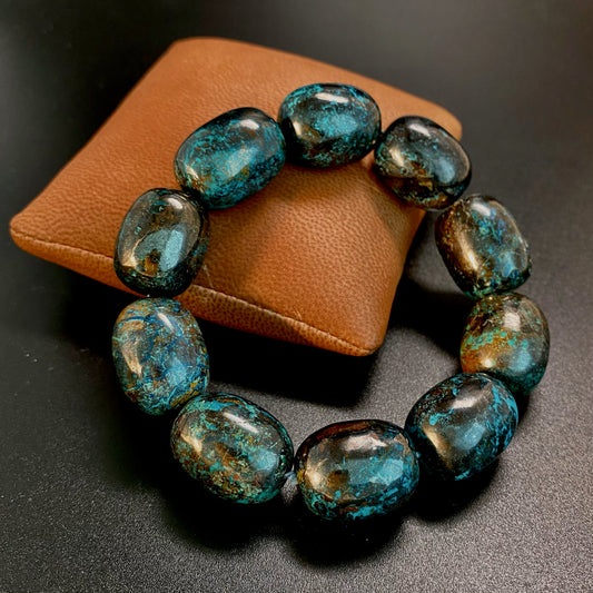 21MM X 16MM CHRYSOCOLLA DRUM BEADS BRACELET