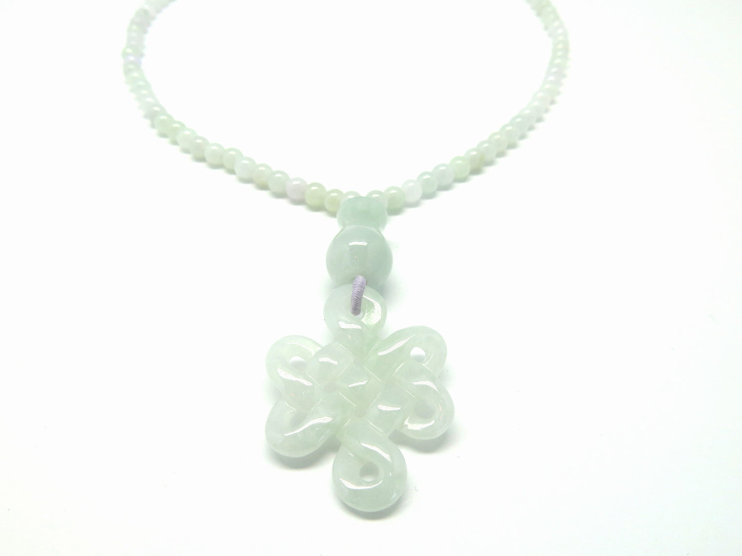 LAVENDER JADE, VASE, MYSTIC KNOT NECKLACE (SD2777)