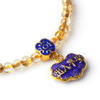 GOLD RUTILATED, 925 `TRAVEL SAFE' CHARM BRACELET