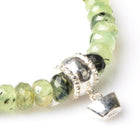 GREEN PREHNITE WITH 925 SILVER INGOT BRACELET