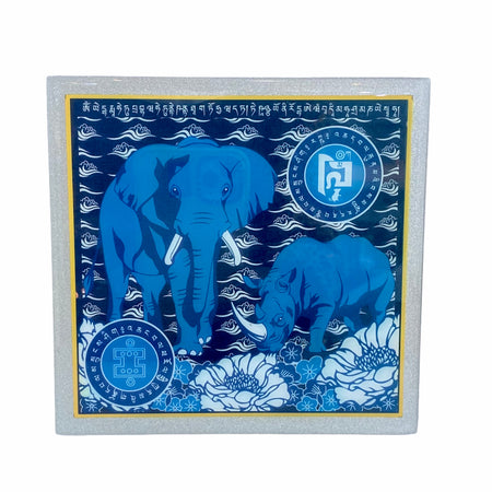 BLUE RHINO AND ELEPHANT ANTI - ROBBERY PLAQUE
