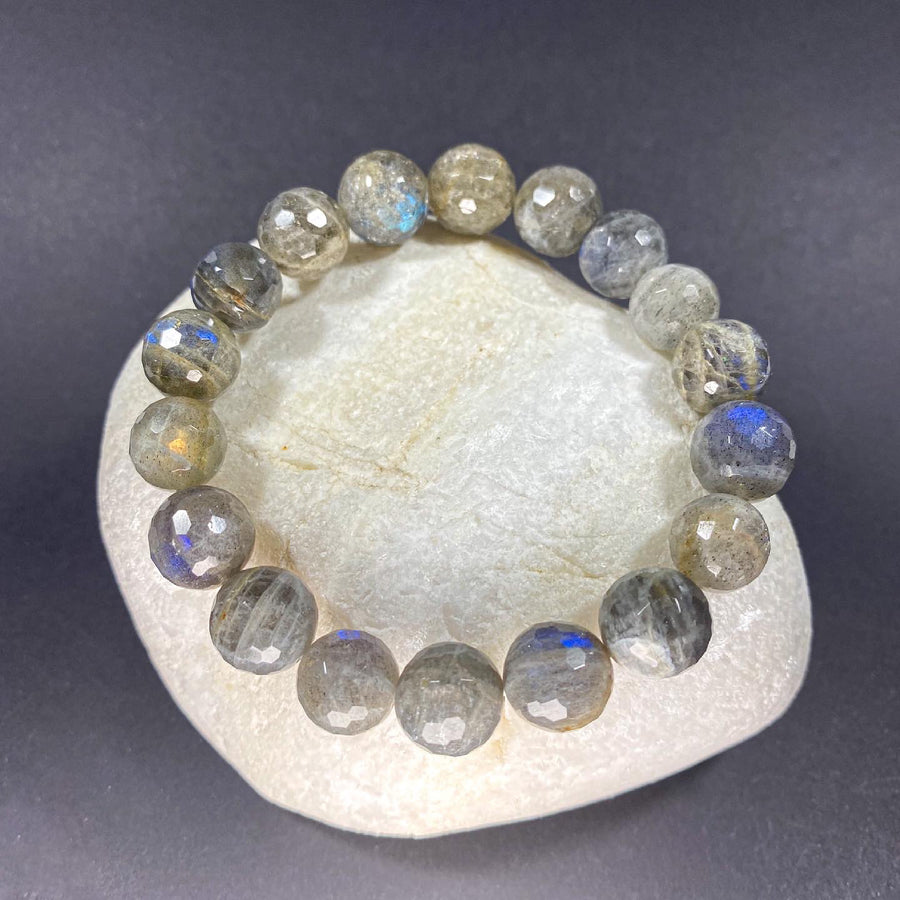 10MM FACETED LABRADORITE BRACELET