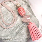 FACETED ROSE QUARTZ WITH RHODOCHROSITE NECKLACE