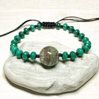 14MM GREEN PHANTOM AND 6 X 4MM MALACHITE BRACELET