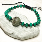 14MM GREEN PHANTOM AND 6 X 4MM MALACHITE BRACELET