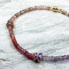 4MM SPINEL BEADS WITH 925 ENAMEL BUTTERFLY BRACELET