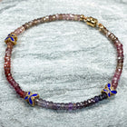 4MM SPINEL BEADS WITH 925 ENAMEL BUTTERFLY BRACELET