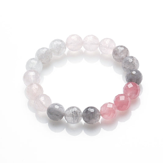 ROSE QUARTZ AND SMOKEY QUARTZ LOVE ME BRACELET