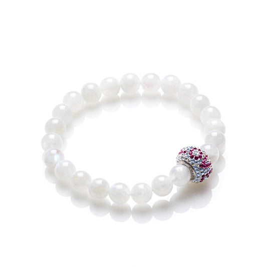 Moonstone Love Bracelet with Swarovski Love Bead
