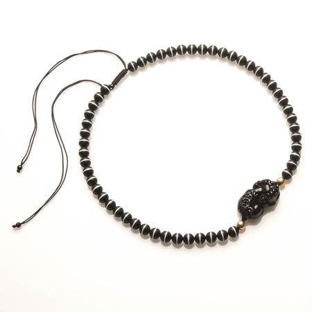 Obsidian Piyao and Medicine Necklace for Men
