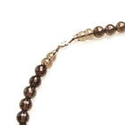 8MM SMOKEY QUARTZ WITH 925 SILVER LONGEVITY NECKLACE