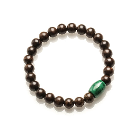 Agar Wood and Malachite Career Bracelet 