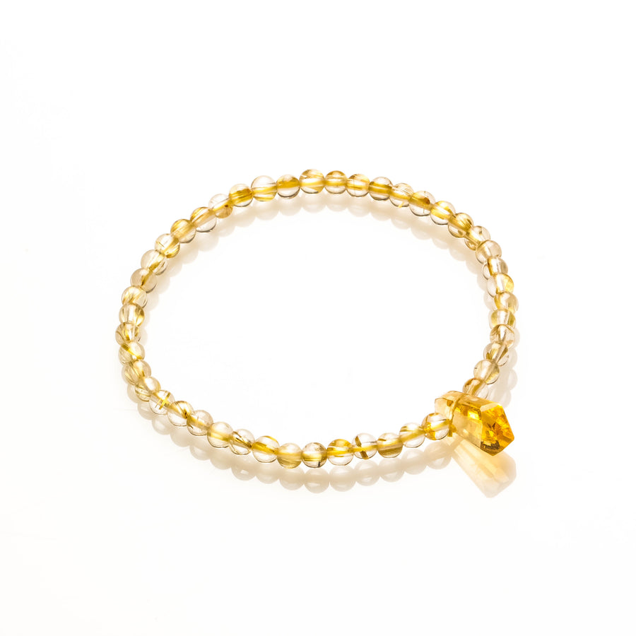 CITRINE AND GOLD RUTILATED QUARTZ WEALTH AND JOY BRACELET