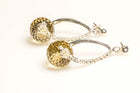 14MM FACETED LEMON QUARTZ WITH 925 SILVER EARRINGS