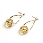 14MM FACETED LEMON QUARTZ WITH 925 SILVER EARRINGS