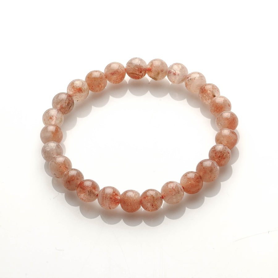 7MM STRAWBERRY QUARTZ BEADS CRYSTAL BRACELET