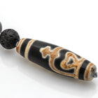 LONGEVITY TREASURE VASE DZI WITH LAUGHING BUDDHA PENDANT CHARM