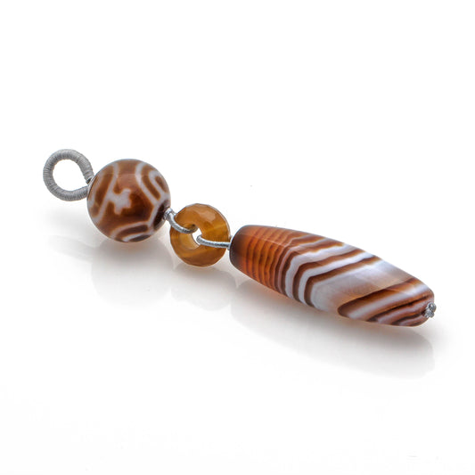 Treasure Vase Dzi and Medicine Dzi charm