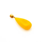 BUTTER AMBER WITH 925 SILVER PLATE GOLD BAIL PENDANT