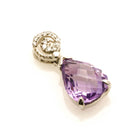 12 X 15MM AMETHYST WITH 925 CUBIC ZIRCONIA PENDANT