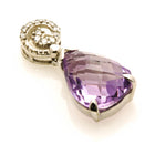 Faceted Amethyst Teardrop Silver Pendant