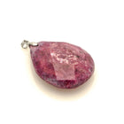 33 x 43 MM FACETED RUBY ZOSITE TEARDROP PENDANT