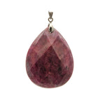 33 x 43 MM FACETED RUBY ZOSITE TEARDROP PENDANT