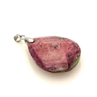 32 x 25 MM FACETED RUBY IN ZOISITE TEARDROP PENDANT